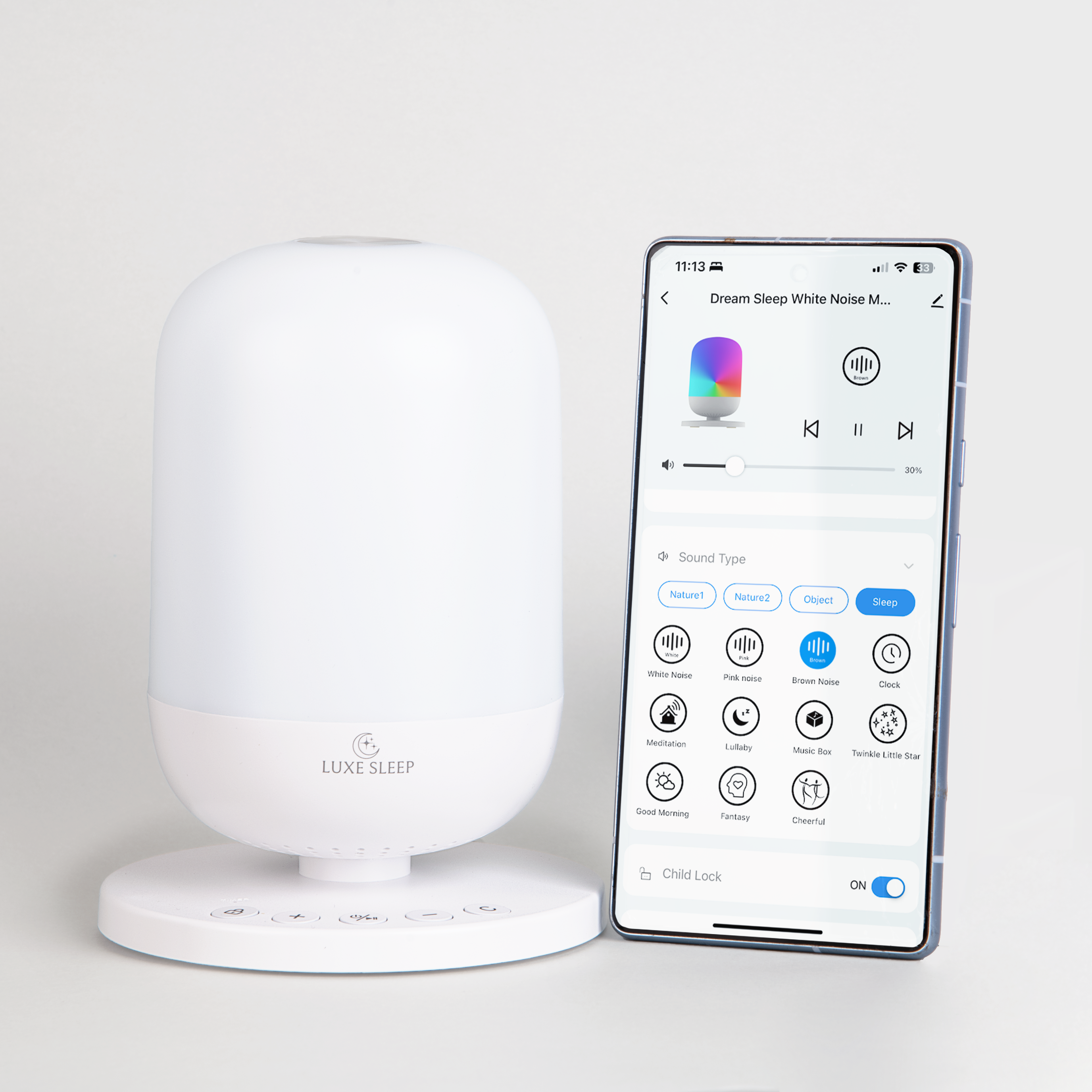 Dream Sleep Smart White Noise Machine with so many options